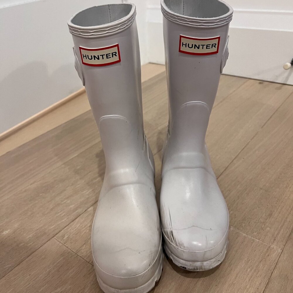 Hunter Women's Rain Boots – White – Size 6